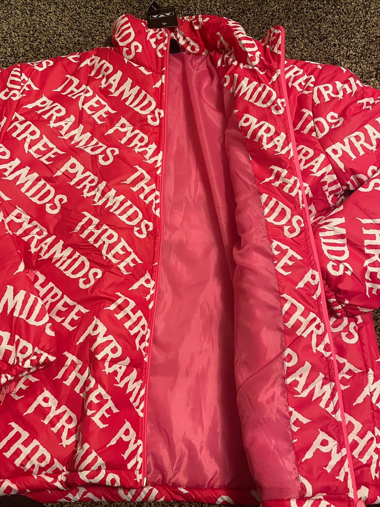 Wrapping Font Puffer Jacket